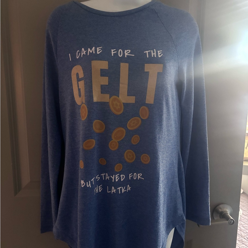 Hanukkah Playful Blue Graphic Women's Tunic